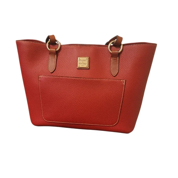 Dooney & Bourke Red Pebbled Leather Tote - Picture 2 of 10
